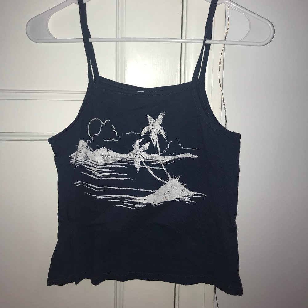 TILLYS Cropped Blue Beachy Tank